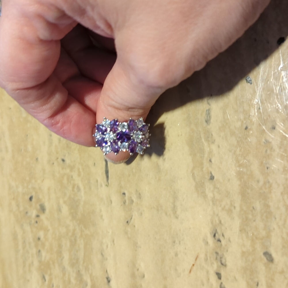 White 14k Solid Gold Ring with Sapphires